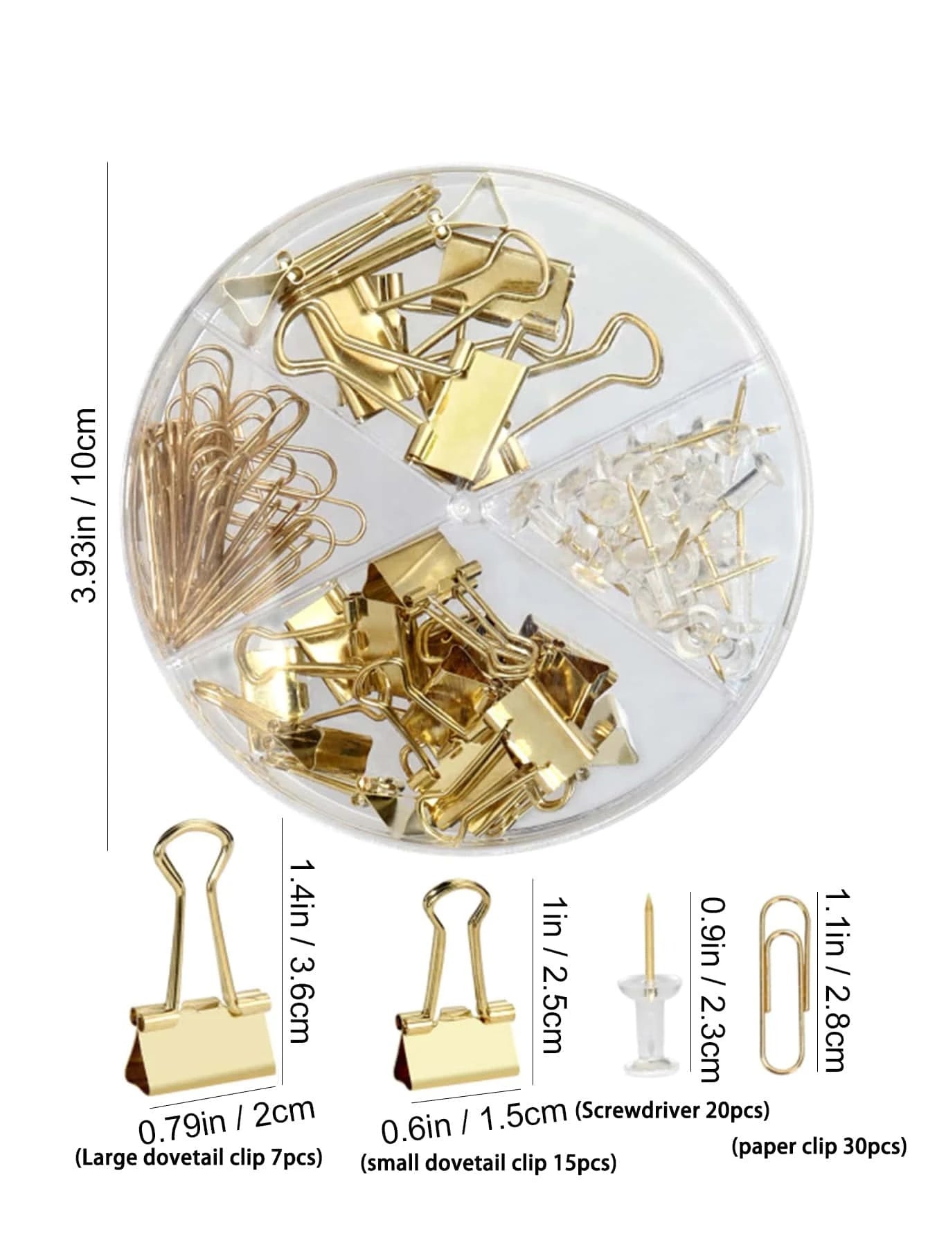 مجموعة دبابيس ذهبية للمكتب