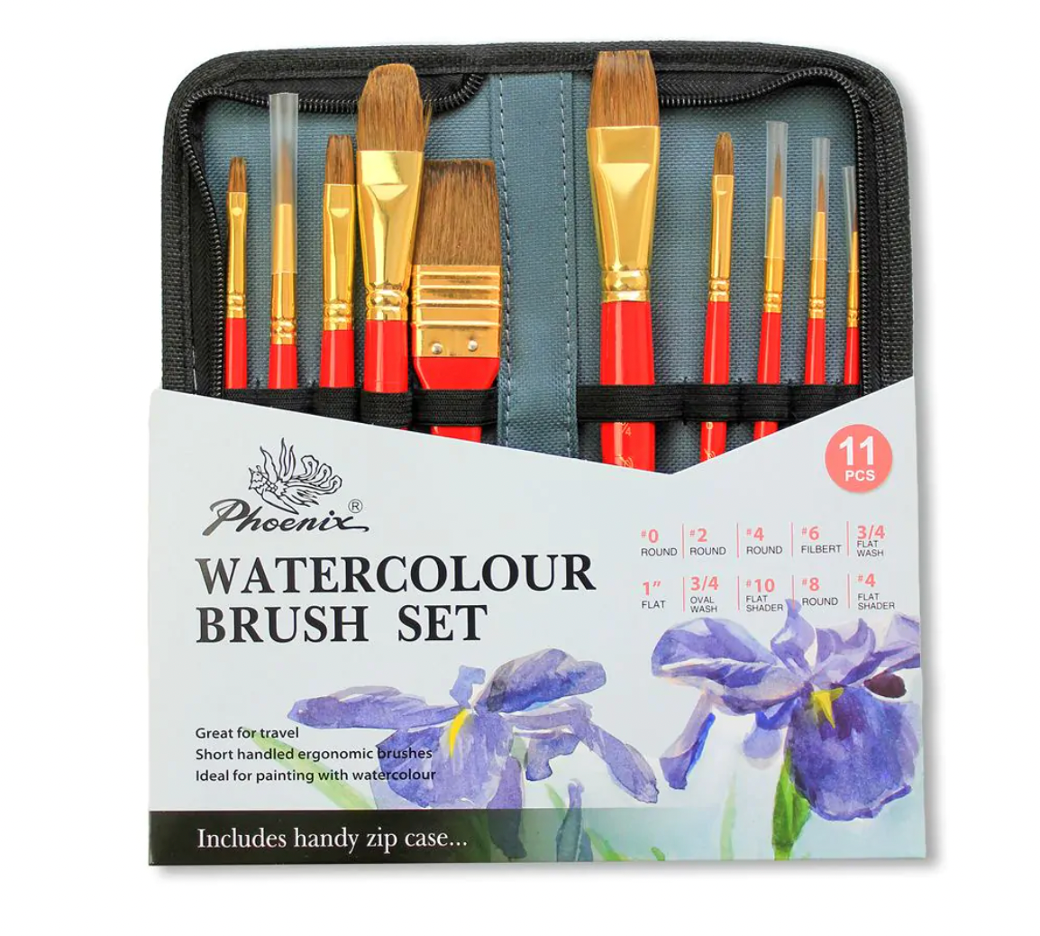 مجموعة فرش تلوين مائية