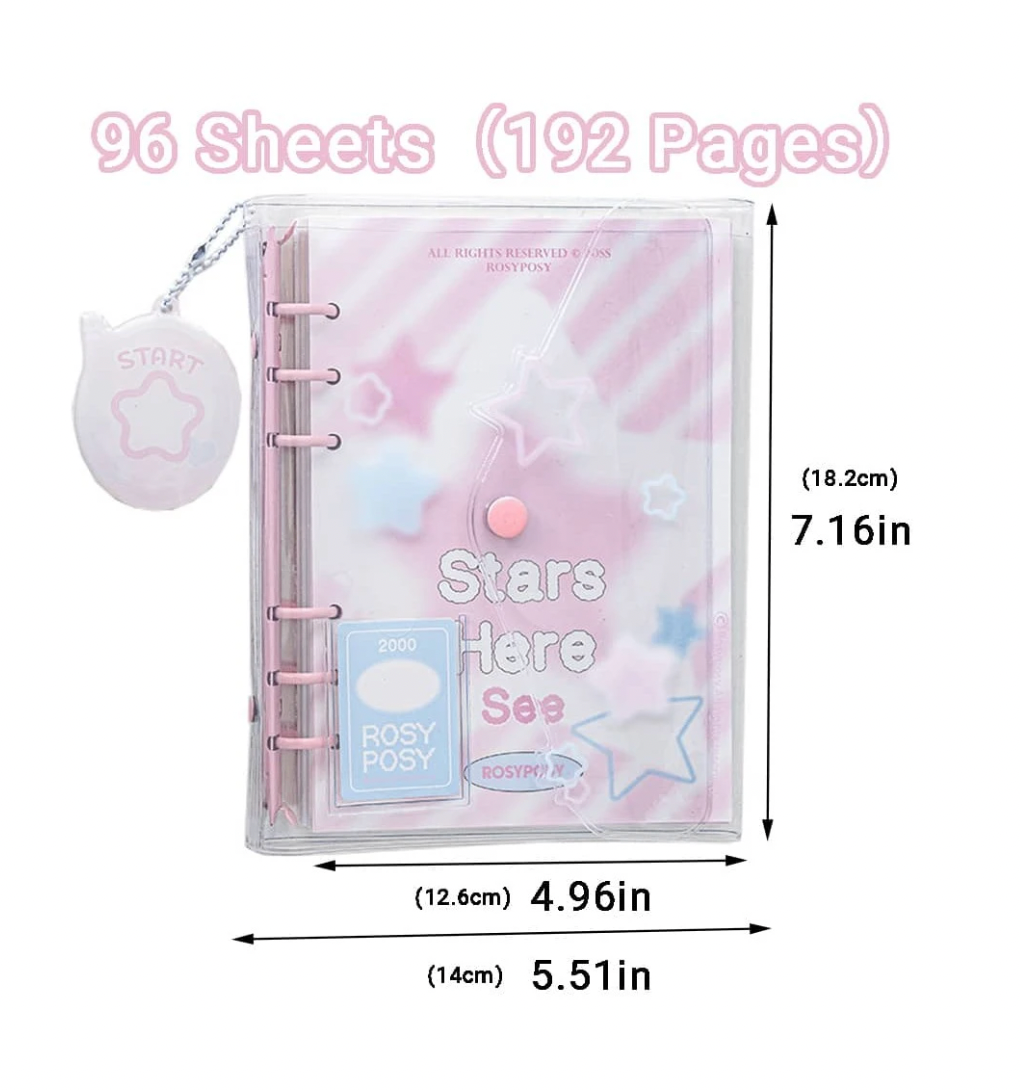 دفتر ملون مع حافظة شفافة